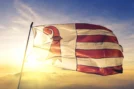 Drapeau du canton de Bâle-Campagne flottant au vent.